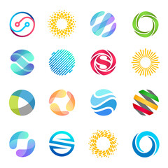 Vector logo design template. Circle abstract icons.