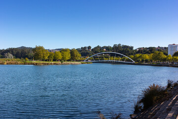 river in the city of pontevedra in galicia, spain