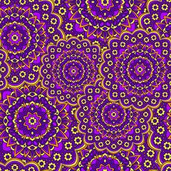 Persian medallion flower seamless ornament design.