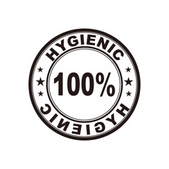 Hygienic black vector seal isolated on white background