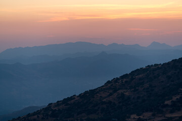 Fototapeta na wymiar Sunset in Sierra Nevada in southern Spain