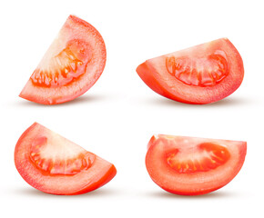 slices tomatoes isolated on the white background