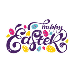 Happy Easter colorful lettering, vector illustration EPS10