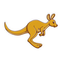 Kangaroo Cute Character. Australia Animal Kids Drawing Cartoon. Kangaroo Mascot Vector Illustration
