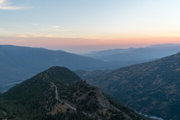 Sunset in Sierra Nevada in southern Spain