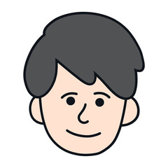 Avatar Head Cartoon, Male Profile
