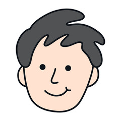 Avatar Head Cartoon, Male Profile
