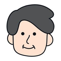 Avatar Head Cartoon, Male Profile

