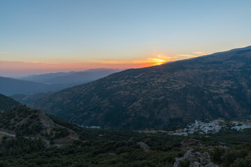 Sunset in Sierra Nevada in southern Spain