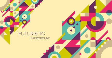 Abstract geometric background. Colorful, minimalist retro poster graphics vector illustration.