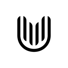 Obraz premium Letter U logo. Icon design. Template elements - vector sign