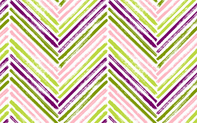 Brush stroke chevron zig zag seamless pattern.