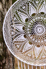 Handmade dream catcher with feathers threads and beads rope hanging