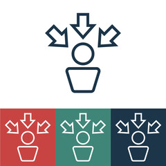 Linear vector icon with arrows on person