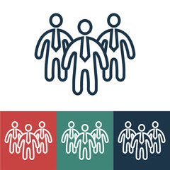 Linear vector icon with three businessmen