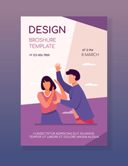 Angry man attacking woman and shouting at her. Intimidation, force, anger flat vector illustration. Harassment and aggressive behavior concept for banner, website design or landing web page