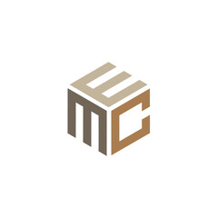 The letter EMC is a hexagon