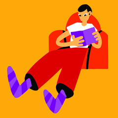 guy sitting reading development study