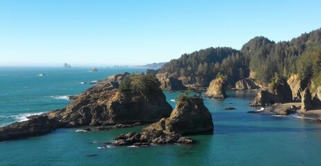 Naklejka premium Oregon Coast High Definition Beautiful Nature Wallpaper 