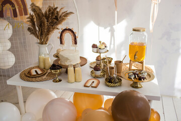 birthday cake and candy bar