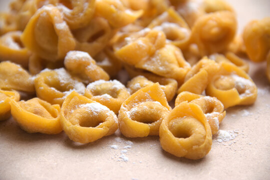 Handmade Cappelletti a form of tortellini from Romagna of Emilia Romagna