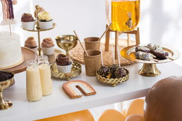 birthday cake and candy bar