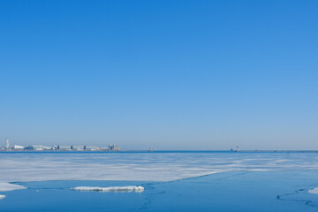 Fototapeta na wymiar view of the city from the sea Chicago, Illinois usa