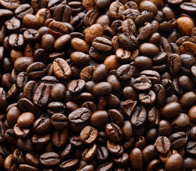 The coffee beans background texture