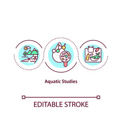 Aquatic studies concept icon. Environmental study idea thin line illustration. Studying aquatic organisms. Vector isolated outline RGB color drawing. Editable stroke
