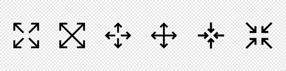 Rotation icon. Arrow. Expand Arrows Minimal Line Icon. Included Icons as Diagonal Increase, Fullscreen, Navigation