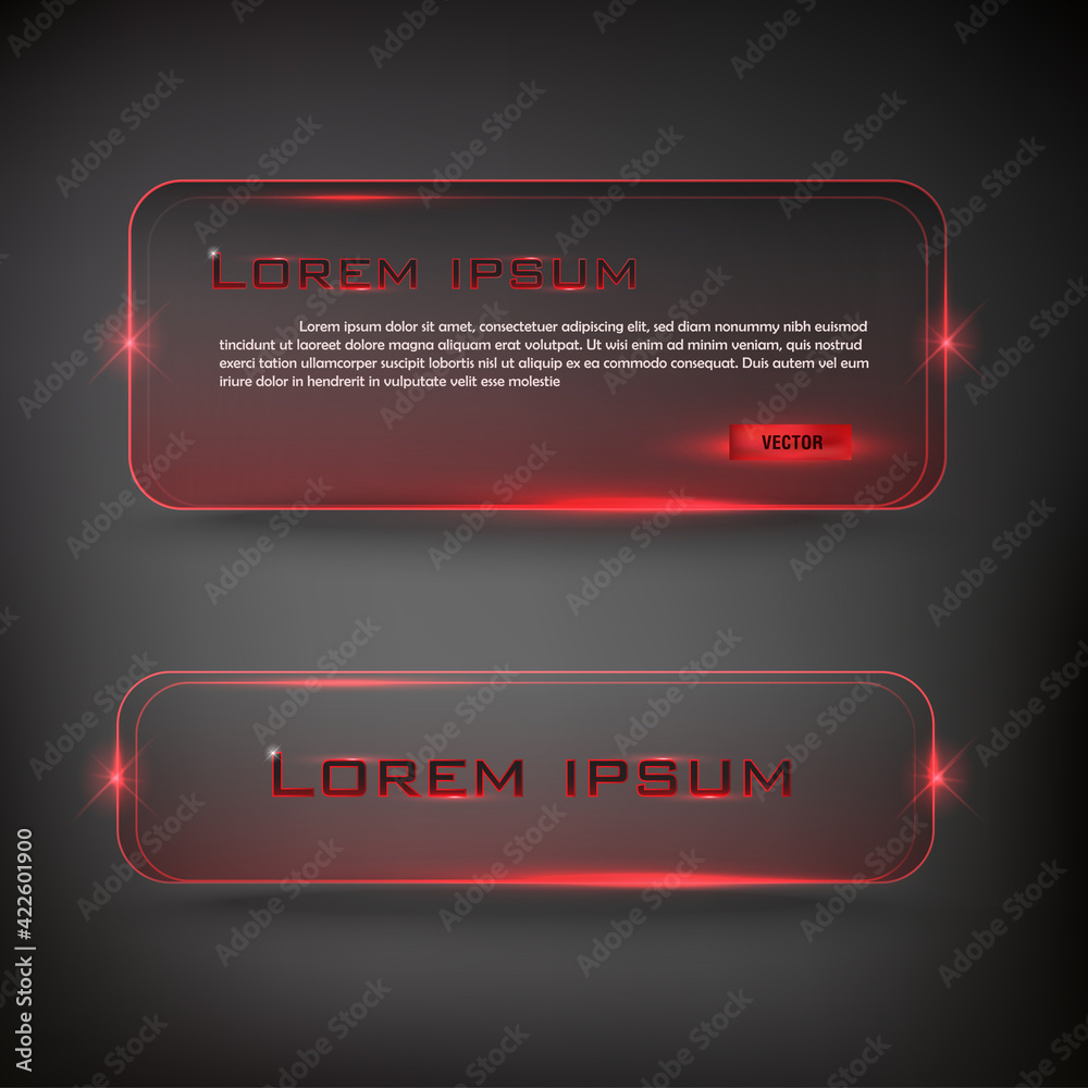 Wall mural button square web glossy red
