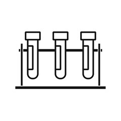 Test tubes with medicines or vaccine. Pharmacy and health care. Medication, pharmaceutical concept.