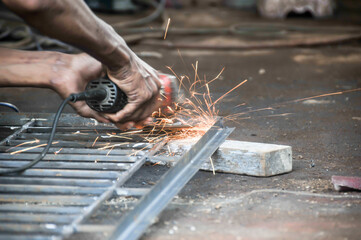 blacksmith working on a metal