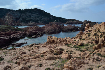 Fototapeta na wymiar Veduta della costa di Cala Sarraina