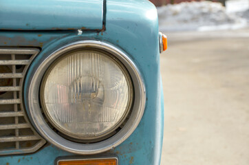 Headlight of an old car