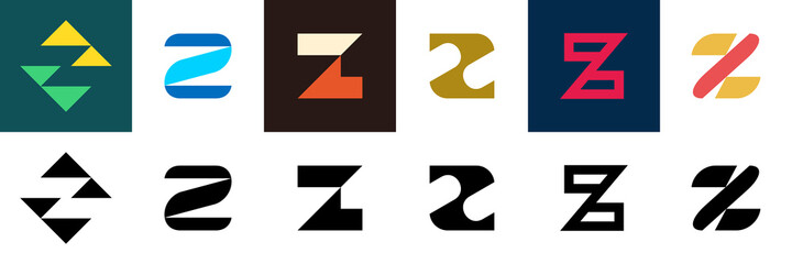 Set of letter Z. Icon design. Template elements - Collection of vector sign