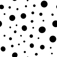 Irregular polka dots seamless pattern. Circle shapes texture background.