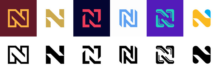 Set of letter N. Icon design. Template elements - Collection of vector sign