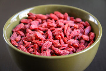 Goji berries in a bowl.