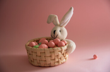 easter bunny and easter eggs