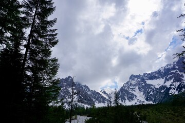 Snowy mountains in the Bavarian Alps of Berchtesgaden