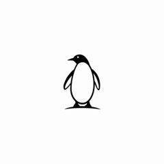 Cute penguin icon logo illustration