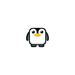 Cute penguin icon logo illustration