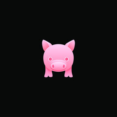 pig icon, piggy logo isolated on white background