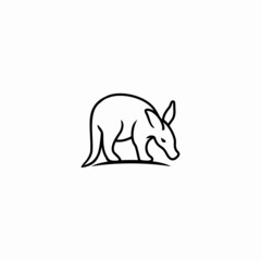 aardvark logo icon design in monochrome style