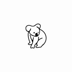 Cute koala cartoon icon logo, vector illustration