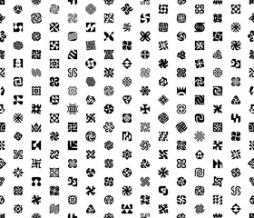 Fototapeta na wymiar Seamless pattern with Abstract logos. Geometrical abstract logos. Icon design