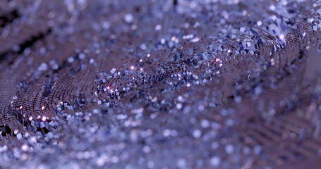 Purple particles landscape. Metallic Geometric Abstract background.  Sparkle glitter with reflective metal particles background. 