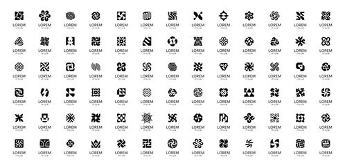 Fototapeta na wymiar Abstract logos collection. Geometrical abstract logos. Icon design
