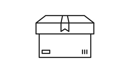 Box icon isolated on white background. Delivery boxes. Product, parcel, packed cargo. Vector illustration